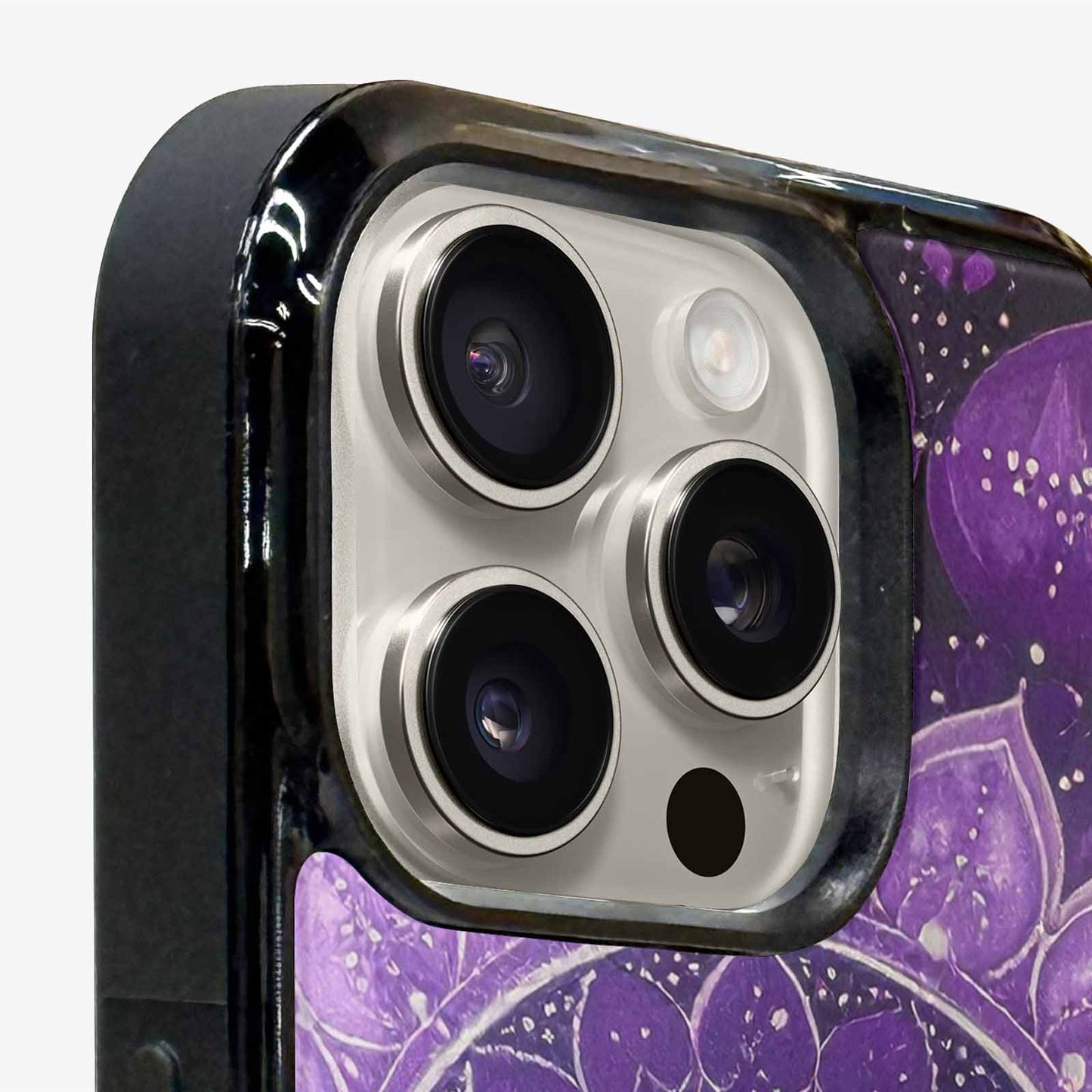 iPhone 16 Pro Case — Purple Mandala Bohemian Print Edge To, Unique Phone Case Design