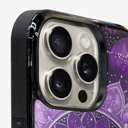 iPhone 16 Pro Case — Purple Mandala Bohemian Print Edge To, Unique Phone Case Design