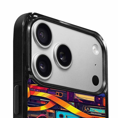 iPhone 17 Pro Case — Retro Cassette Tape Pattern Hundreds Retro, Custom Printed Phone Case