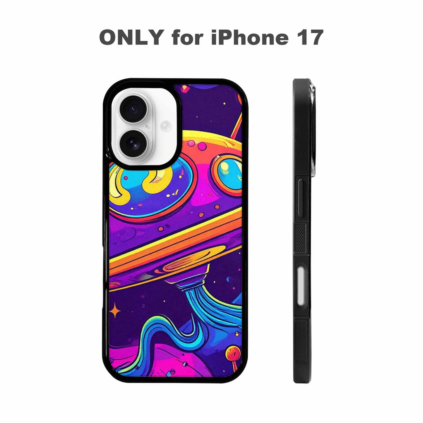 iPhone 17 Case — Alien Ufo Cartoon Art Alien Scifi, Personalized Phone Case