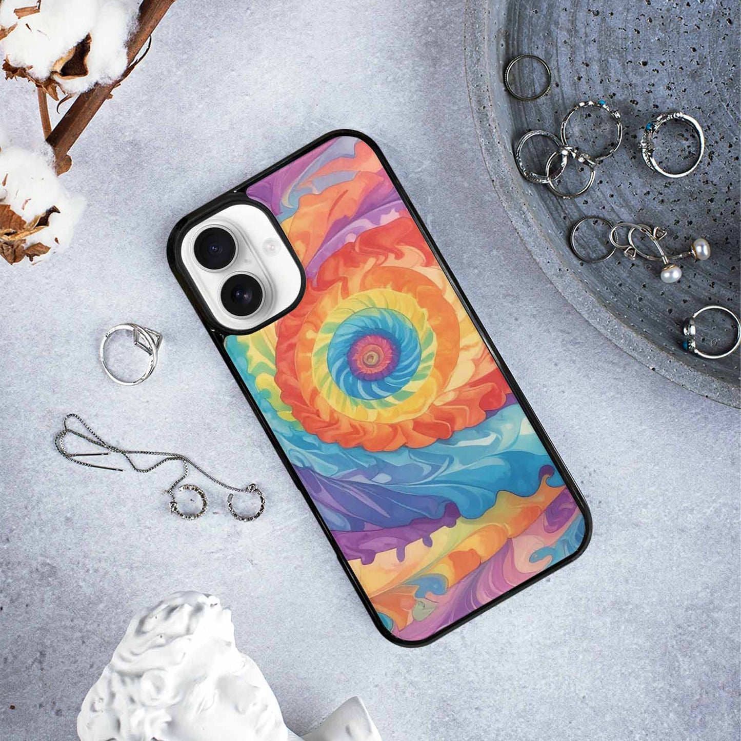 iPhone 16 Plus Case — Tie Dye Swirls Tie Dye Swirls, Original Design Phone Case