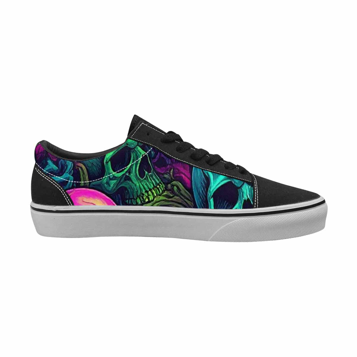 MEN'S Skulls - Neon Canvas Lace-Up Surreal Custom Shoes