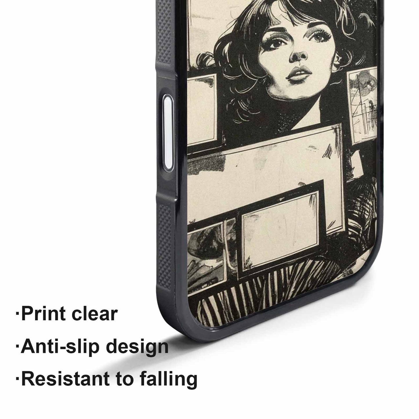 iPhone 17 Air Case — Black And White Solid Black Retro, Custom Phone Case