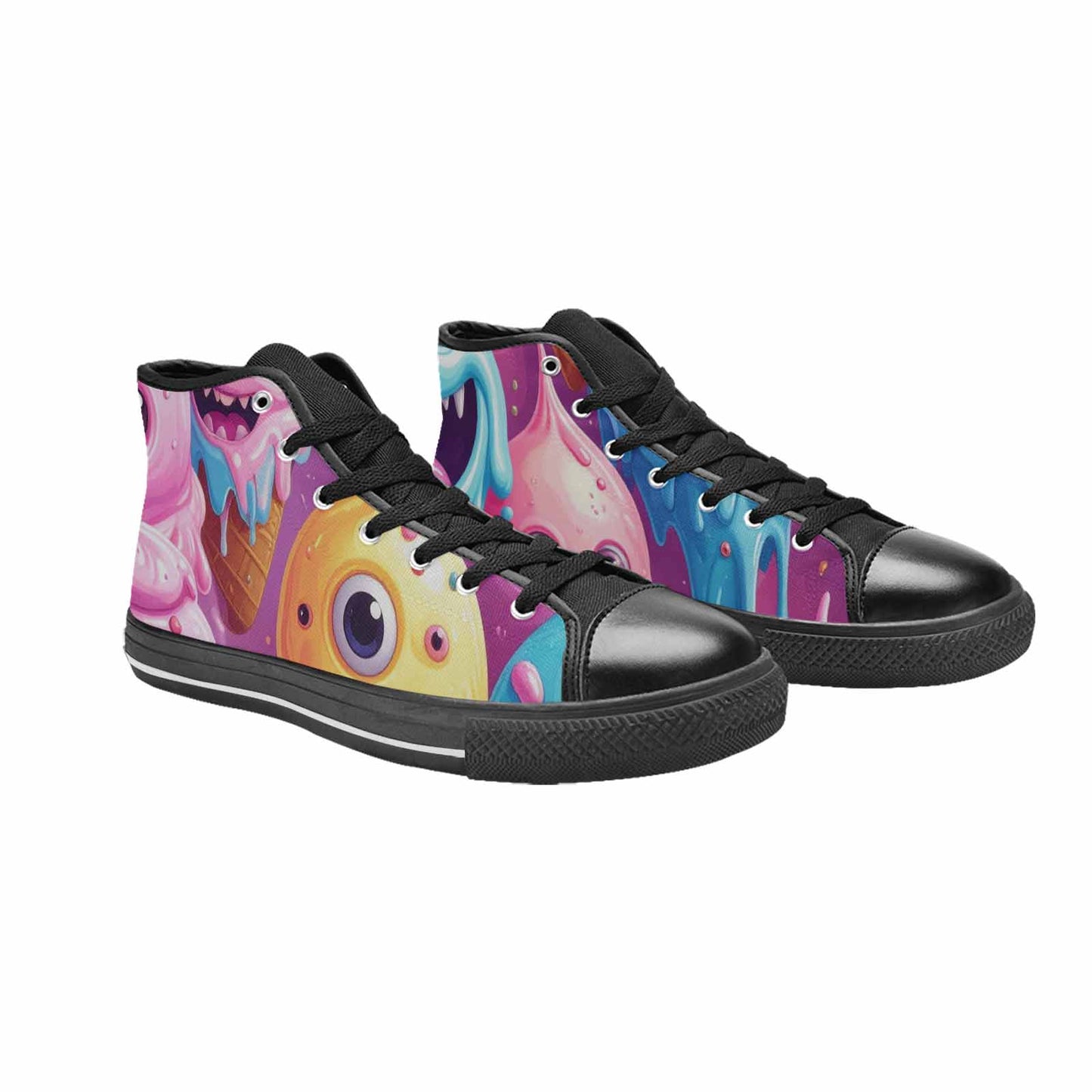 WOMEN'S Melting Icecream Cone Monster High Top Canvas Dark Academia Shoes