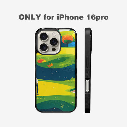 iPhone 16 Pro Case — Golf Cartoon Art Pattern, Custom Printed Phone Case