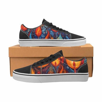 WOMEN'S Flame Burst Lace-Up Canvas Dark Academia Custom Sneakers