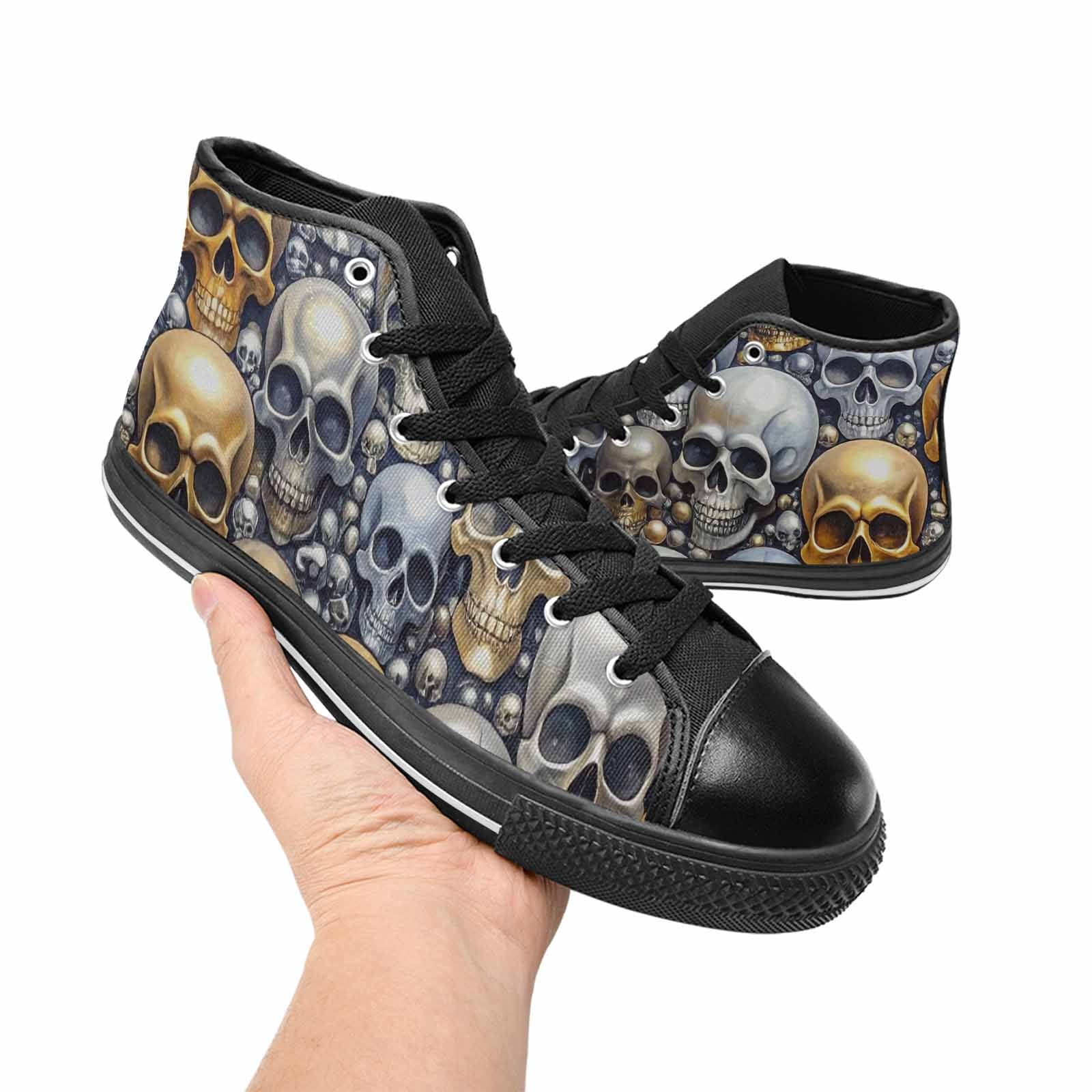 MEN'S Skulls - Metallic-Chrome- High Top Canvas Dreamcore Shoes