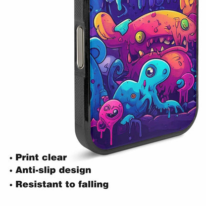iPhone 16 Pro Max Case — Overlapping Endlessly No Empty Space Monsters, Custom Printed Phone Case