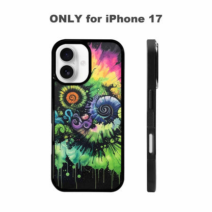 iPhone 17 Case — Black &amp; Green Ink Tie Dye, Custom Print Case Cover