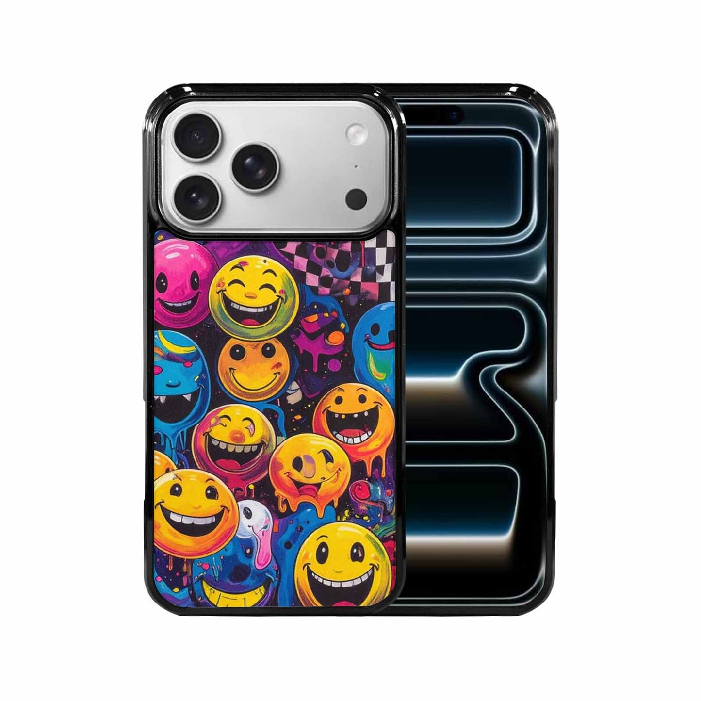 iPhone 17 Pro Max Case — Small Yellow Smiley Face Original Art, Custom Art Phone Cover