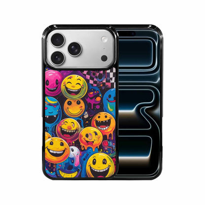 iPhone 17 Pro Max Case — Small Yellow Smiley Face Original Art, Custom Art Phone Cover