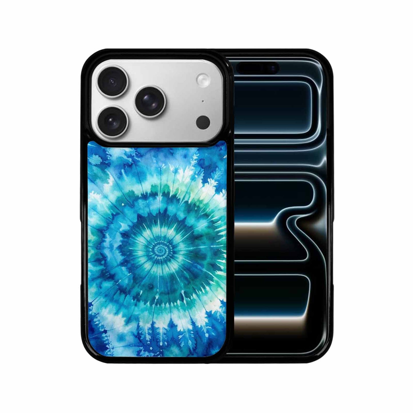 iPhone 17 Pro Case — Tie Dye Ocean Blues Blended Tie, Custom Print Case Cover