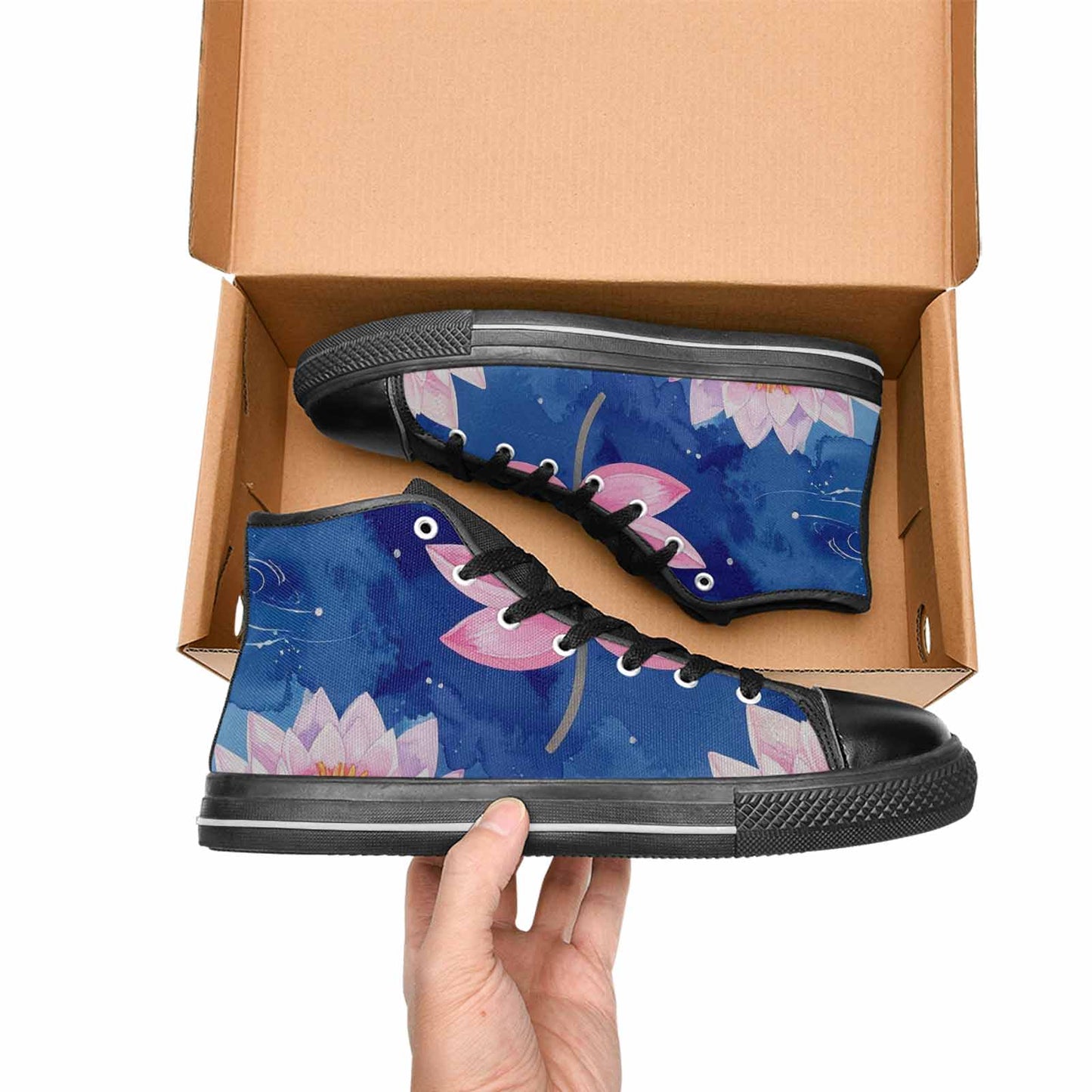 MEN'S Water Lilies Impressionist High Top Canvas Surreal Shoes