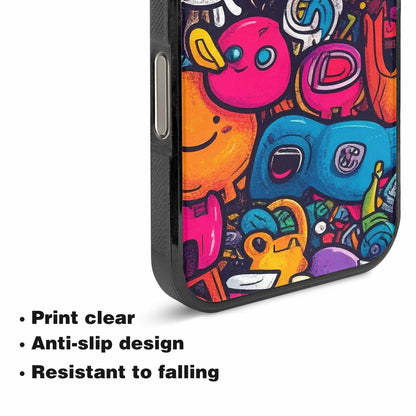 iPhone 16 Pro Case — Hand Drawn Icon Doodle Pattern Hundreds, Custom Art Phone Cover