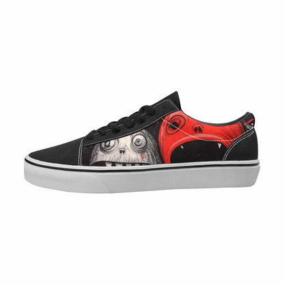 MEN'S Monsters Black & Red Ink Canvas Personalized Surreal Shoes