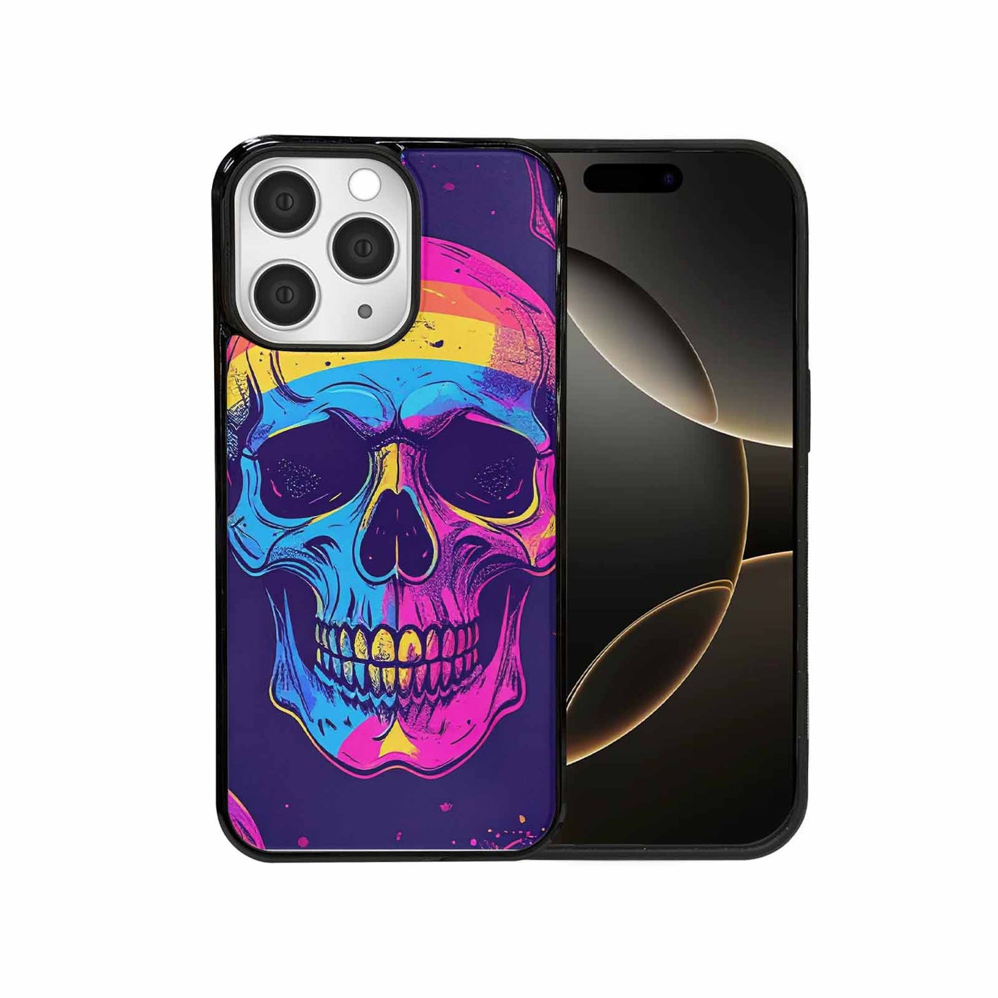 iPhone 15 Pro Max Case — Pride Flag Skulls Seamless Pattern Vibrant, Custom Designed Case Cover