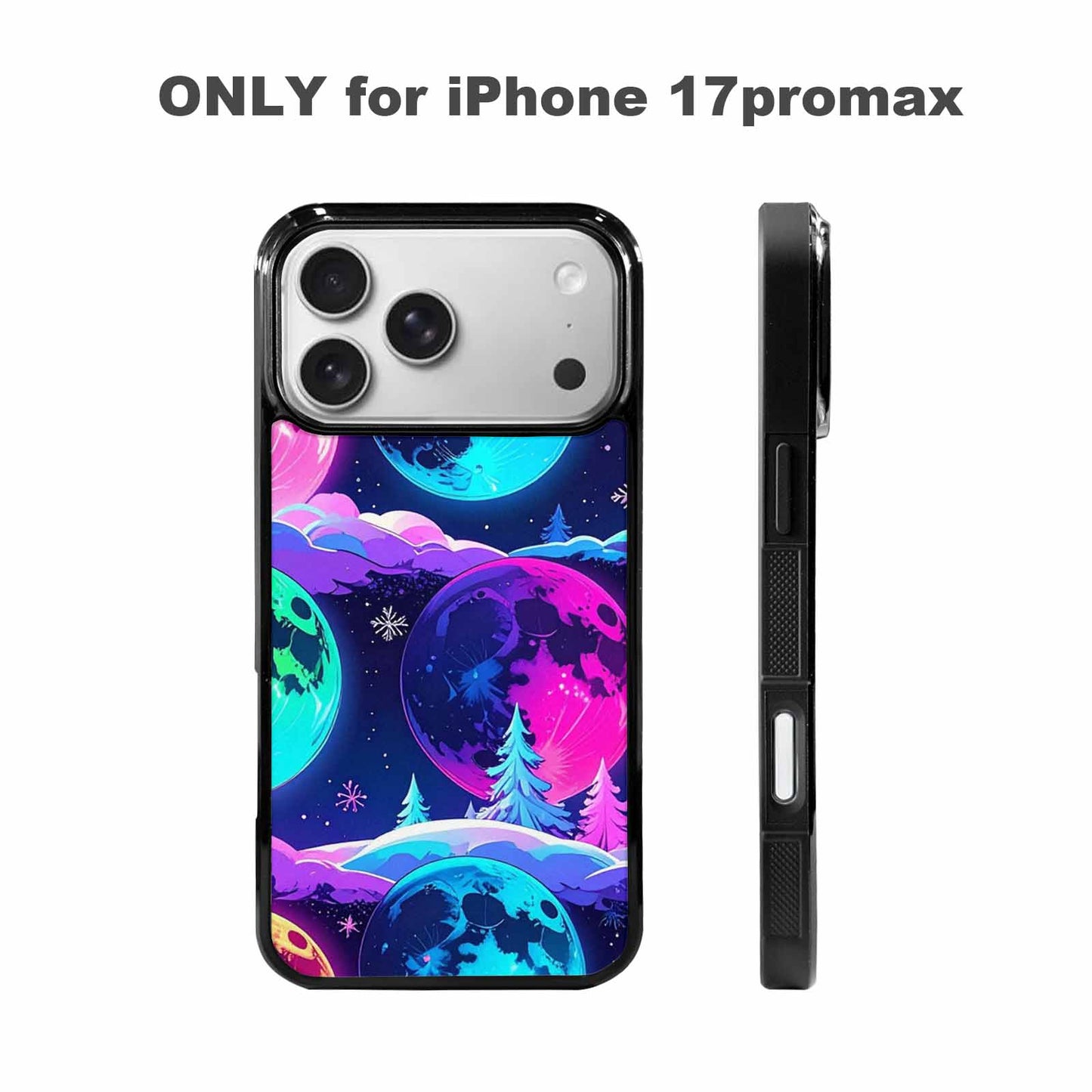 iPhone 17 Pro Max Case — Neon Winter Moon Cartoon Cute, Customized Protective Case
