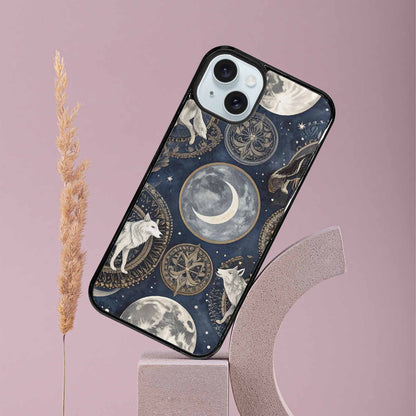 iPhone 15 Plus Case — Wolves Everywhere Collage Overlap Small Wolf, Unique Phone Case Design