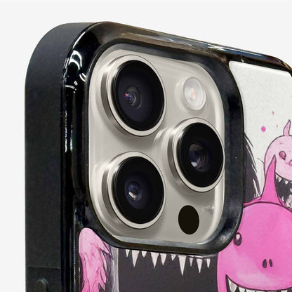 iPhone 16 Pro Max Case — Monsters General Black Pink Ink Cartoon, Custom Phone Case