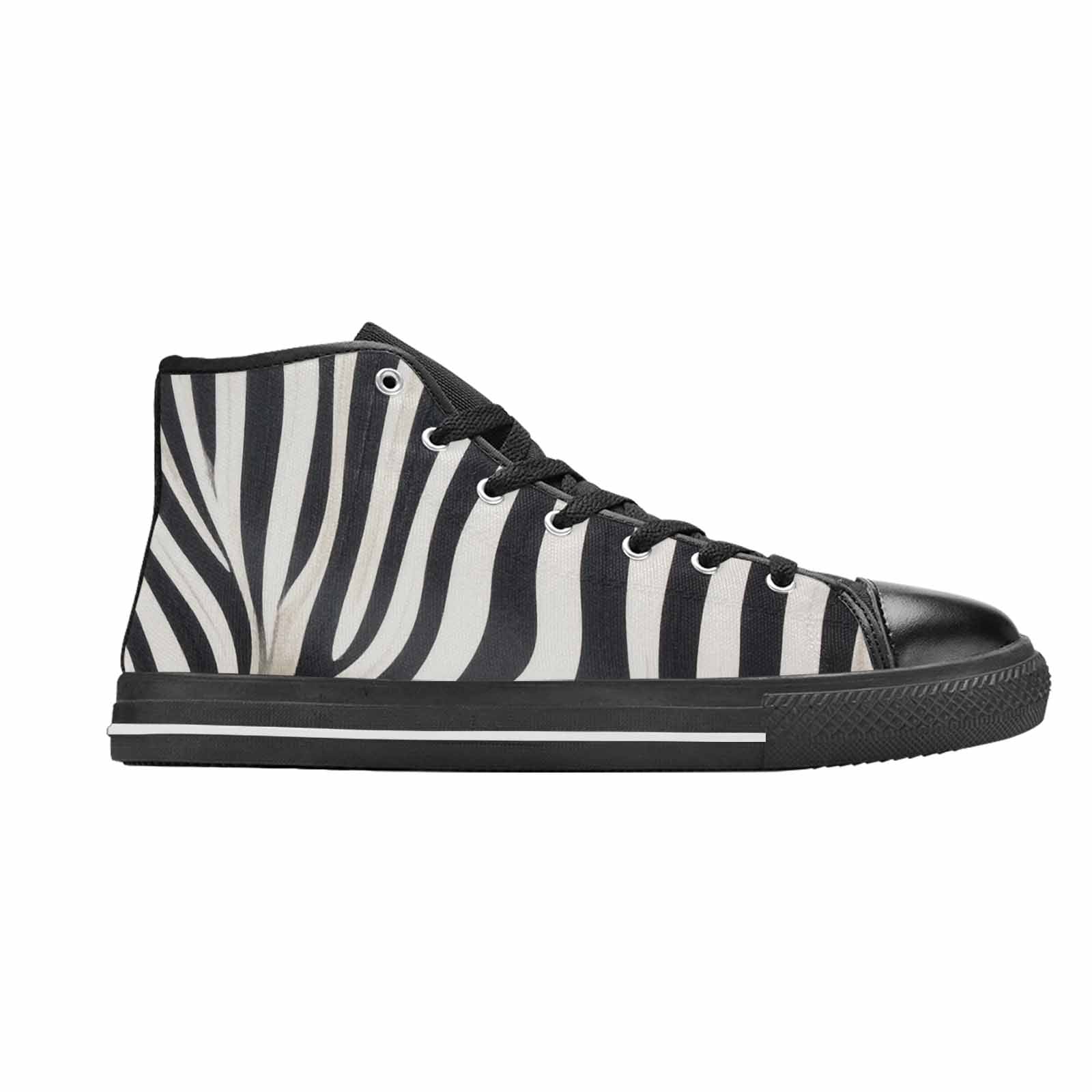 MEN'S Modern Zebra Stripe High Top Canvas Neon Fantasy Sneakers