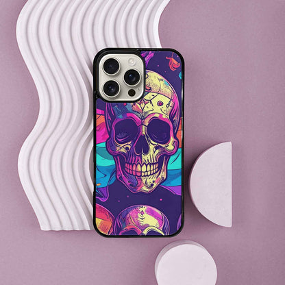 iPhone 16 Pro Max Case — Pride Flag Skulls Seamless Pattern Vibrant, Personalized Phone Case