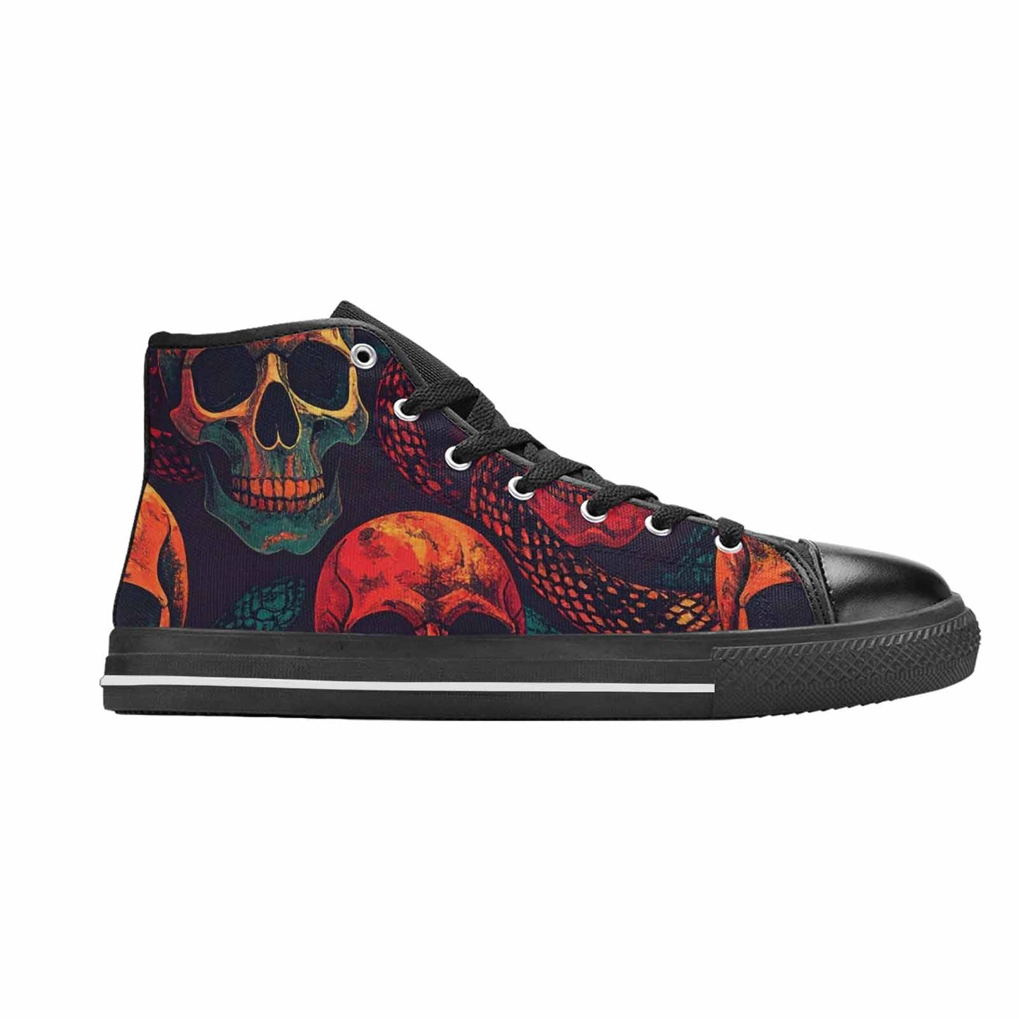 MEN'S Snake Skulls Print High Top Canvas Grunge Shoes