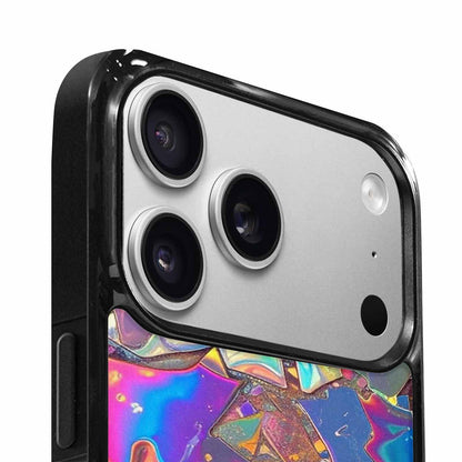 iPhone 17 Pro Max Case — Holographic Iridescent Shimmer Pattern Original Art, Custom Made Phone Cover