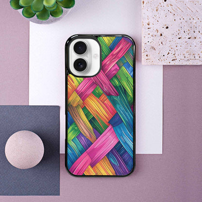 iPhone 16 Case — Polysexual Flag Color Theme Small Rainbow, Custom Designed Case Cover