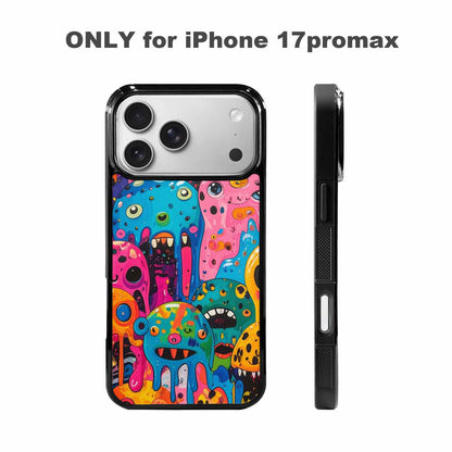 iPhone 17 Pro Max Case — Melting Aliens Pattern Alien Scifi, Custom Designed Case Cover