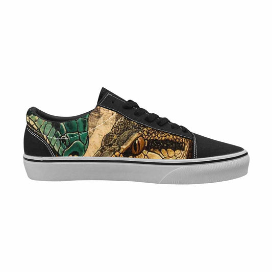 WOMEN'S Snake Skin Reptile Canvas Lace-Up Aesthetic Sneakers