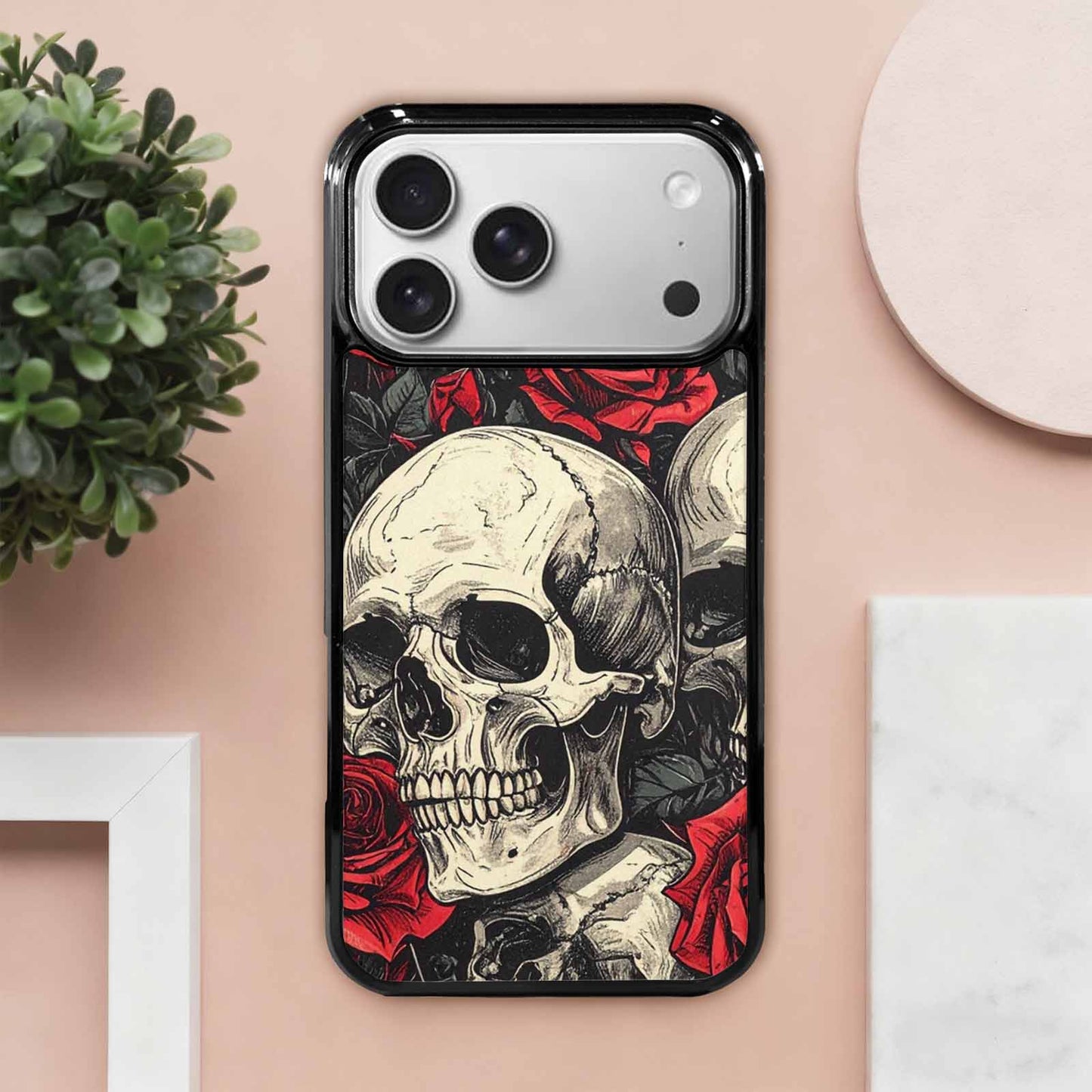 iPhone 17 Pro Max Case — Seamless Tileable Pattern Of Gothic Skulls, Custom Designed Case Cover