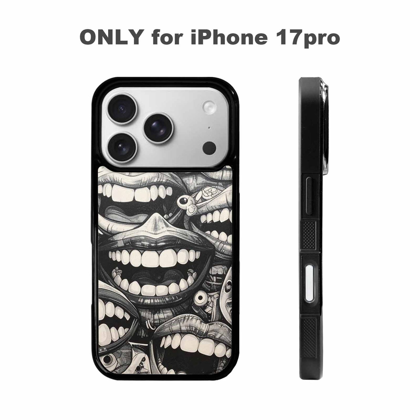 iPhone 17 Pro Case — Seamless Repeating Pattern Of Overlapping Cartoon, Custom Printed Phone Case