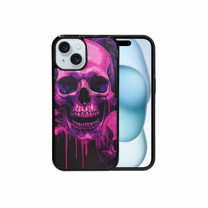 iPhone 15 Case — Pink Purple Skeletons Neon Drip Melting, Unique Phone Case Design