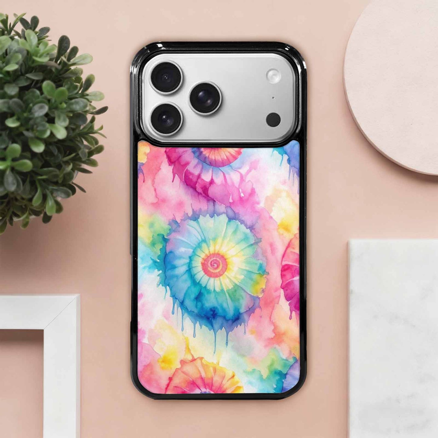 iPhone 17 Pro Max Case — Seamless Repeating Pattern Of Tie Dye, Custom Print Case Cover