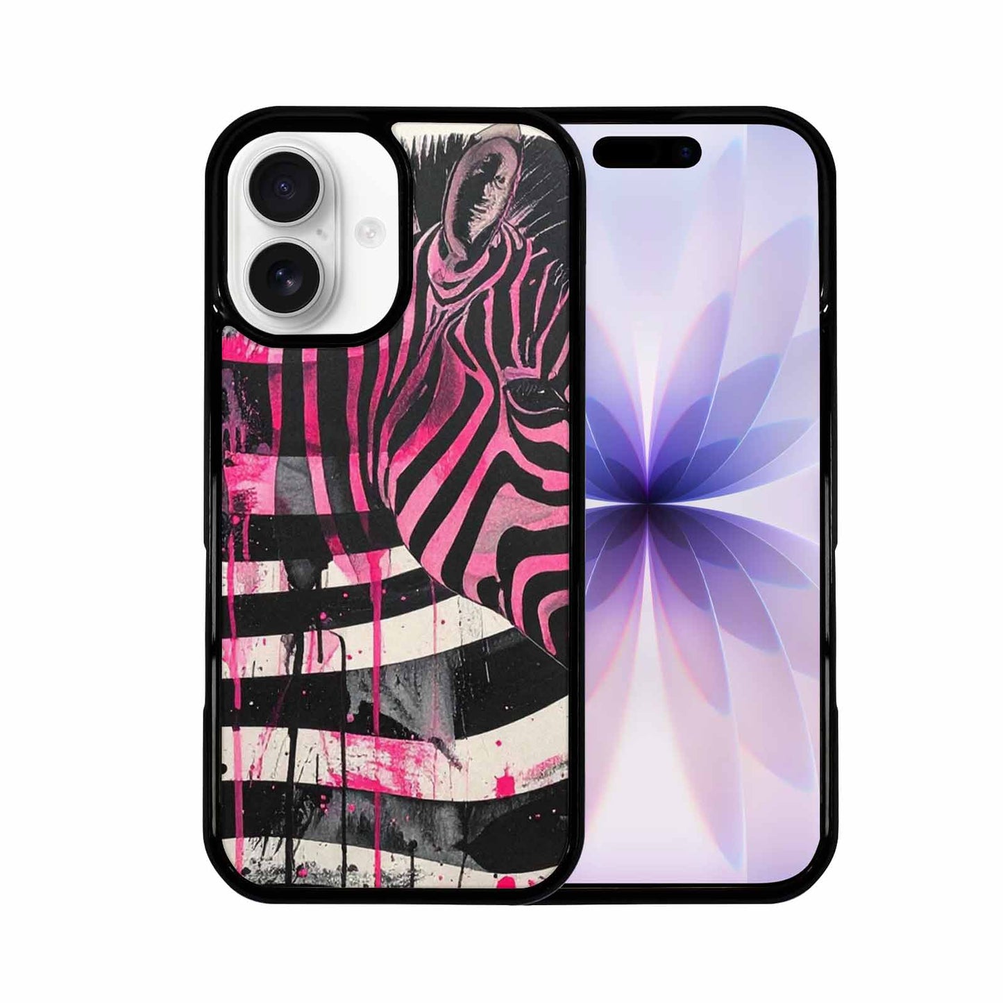 iPhone 17 Case — Black &amp; Pink Ink Animal Print, Custom Print Case Cover