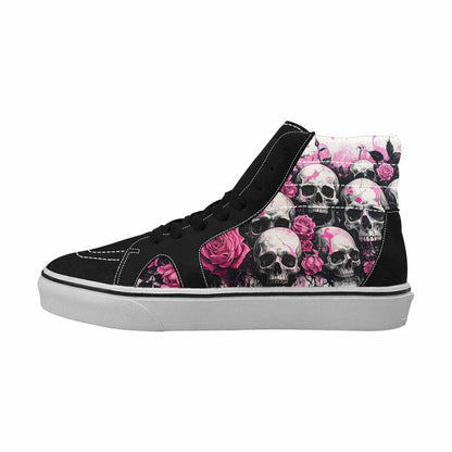 MEN'S Skull Roses High Top Canvas Kaleidoscope Custom Sneakers