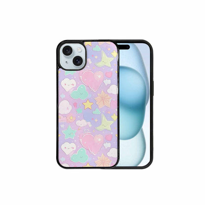 iPhone 15 Plus Case — Cute Kawaii Style Generic Icons Stars, Original Design Phone Case