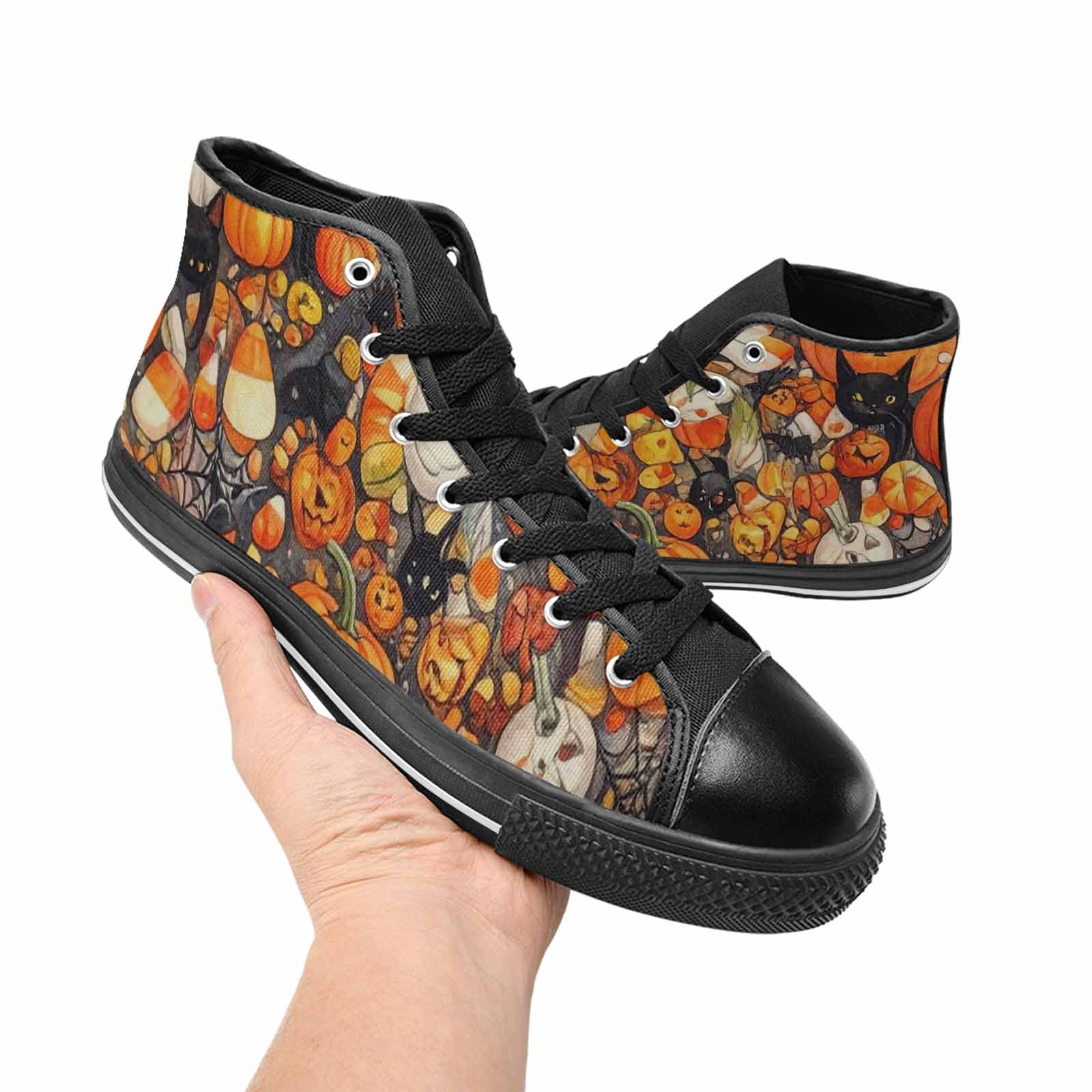 WOMEN'S Halloween High Top Canvas Grunge Shoes