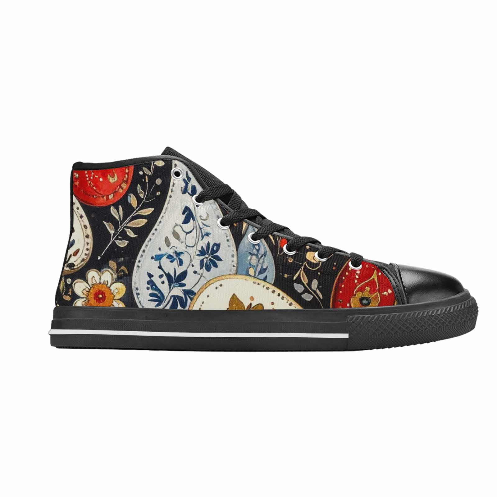 MEN'S Paisley Bandana High Top Canvas Grunge Custom Sneakers