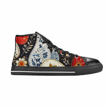 MEN'S Paisley Bandana High Top Canvas Grunge Custom Sneakers