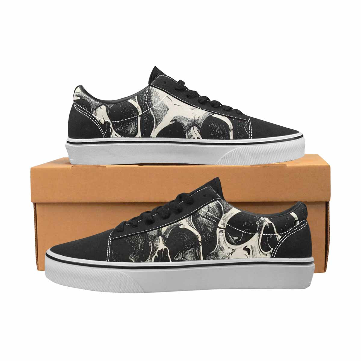 WOMEN'S Rainbow From Skull S Lace-Up Canvas Melting Art Sneakers