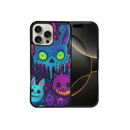 iPhone 16 Pro Max Case — Mixed Toxic Glow Creature Pattern Hundreds, Custom Made Phone Cover