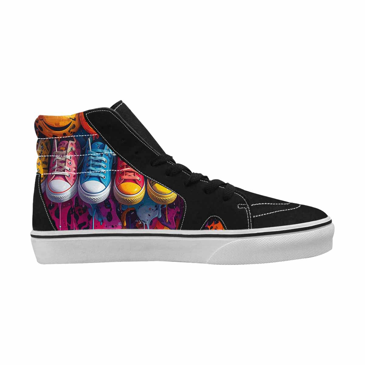 MEN'S Smiley Faces High Top Canvas Grunge Shoes