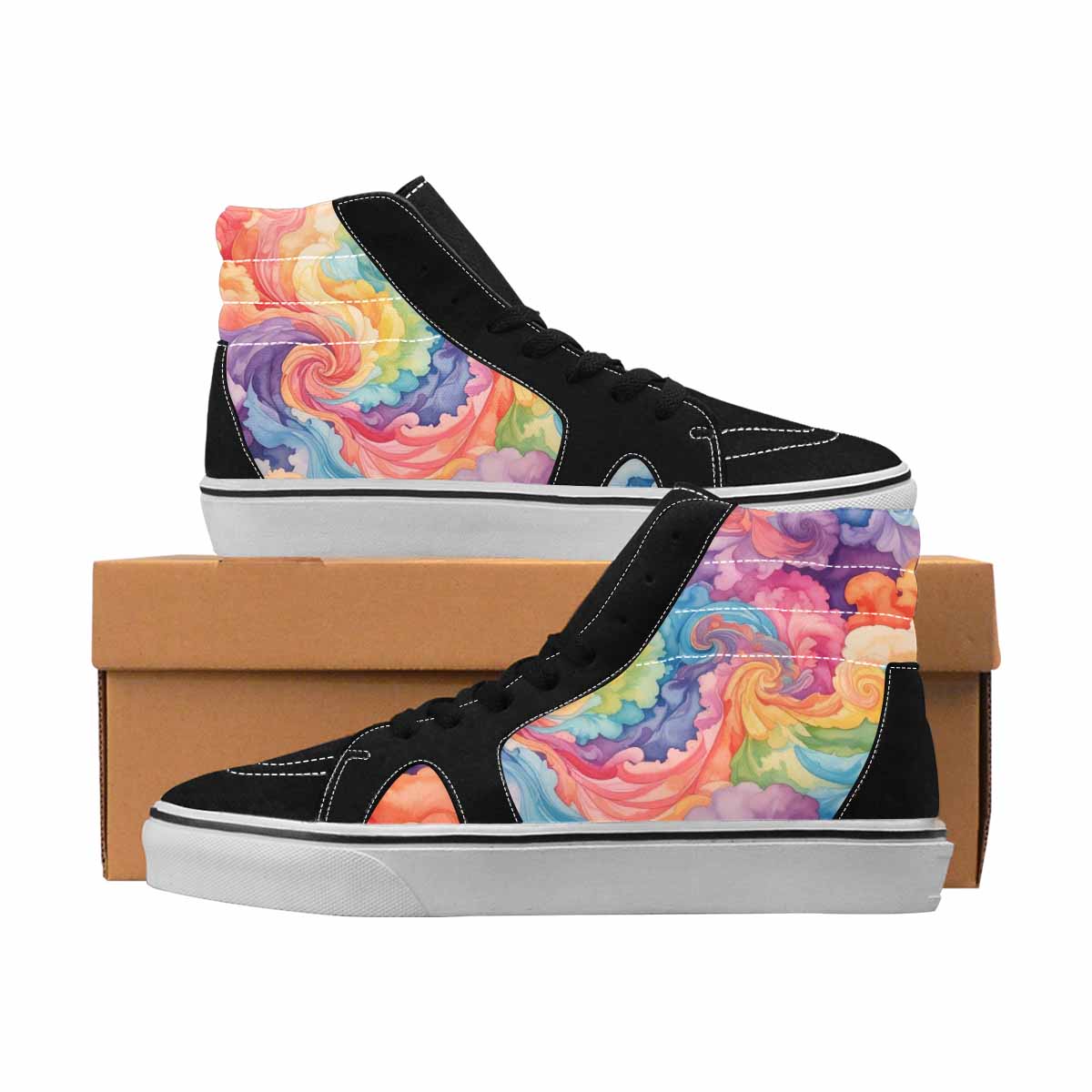 MEN'S Tie Dye High Top Canvas Artist-designed Dreamcore Custom Print Sneakers