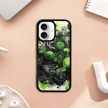 iPhone 17 Case — Sea Creature Burst Black Original Art, Custom Designed Case Cover