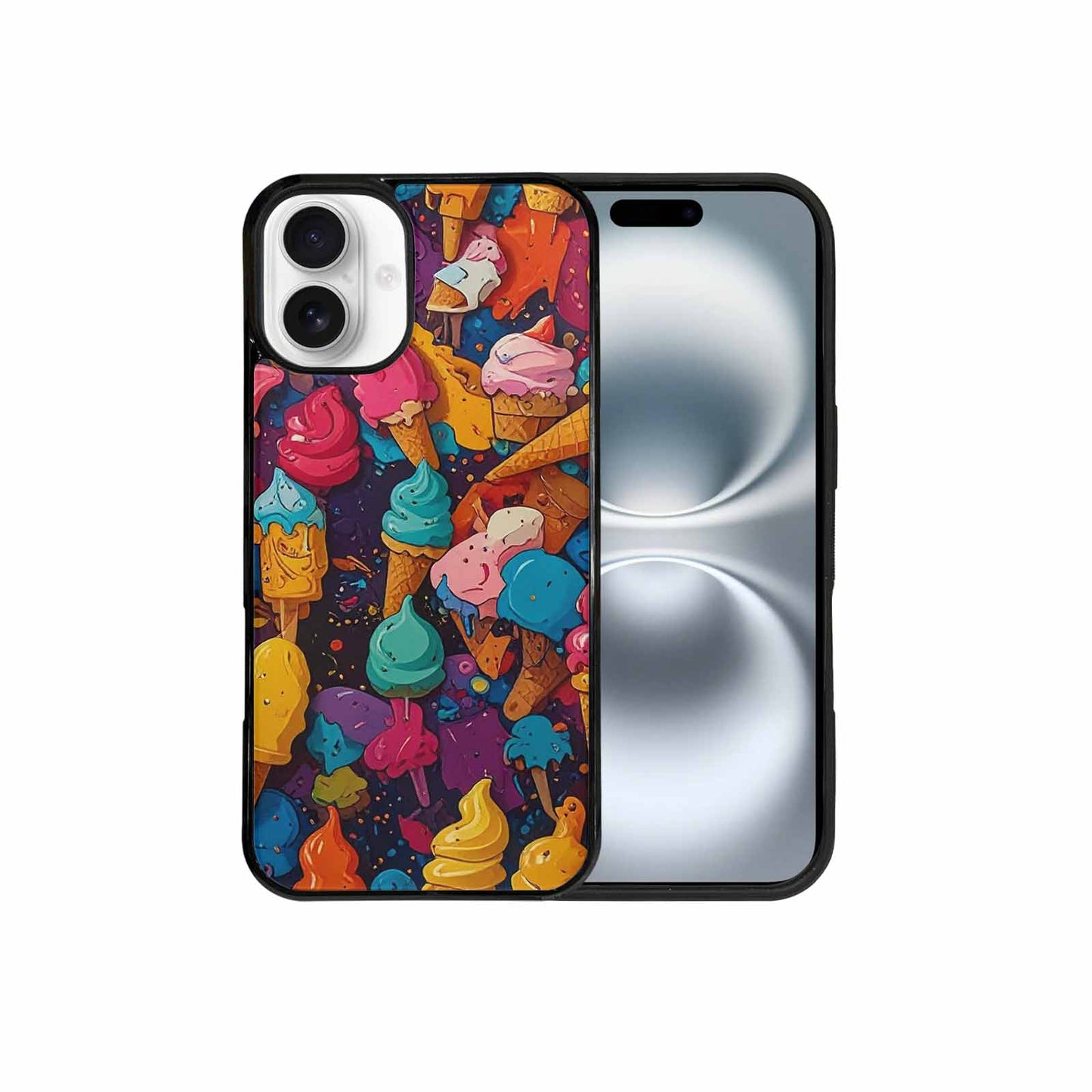 iPhone 16 Plus Case — Ice Cream Motif Ice Cream Motifs, Original Design Phone Case