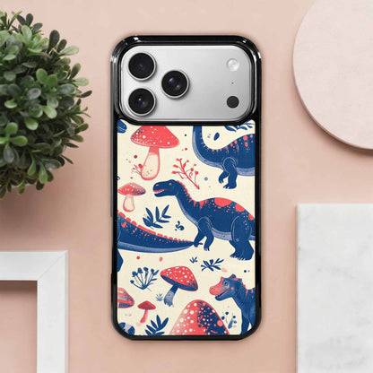 iPhone 17 Pro Max Case — Vintage Dinosaurs Mushroom Retro Vintage, Unique Phone Case Design
