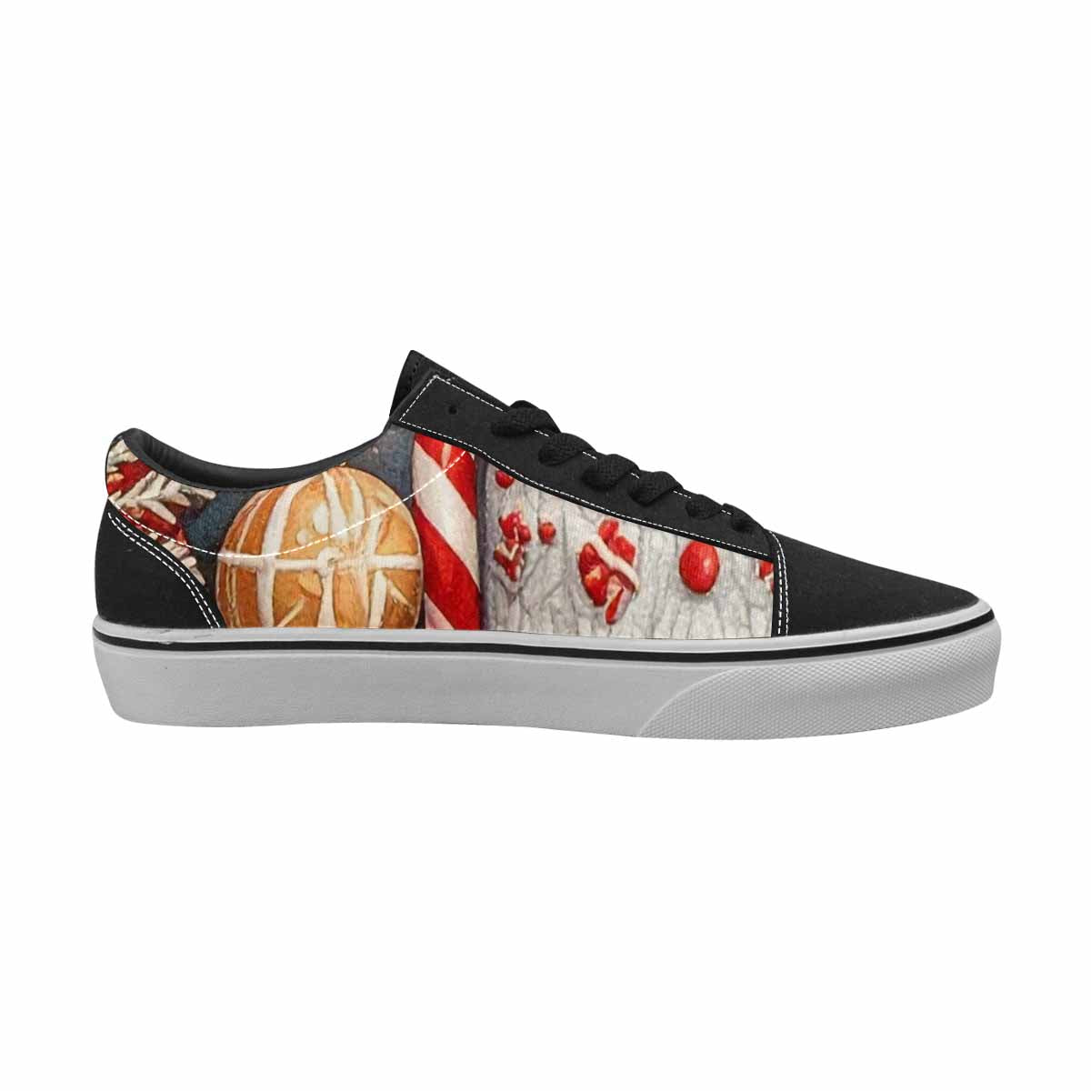 WOMEN'S Christmas Holly Snowflake Canvas Lace-Up Vivid Custom Sneakers