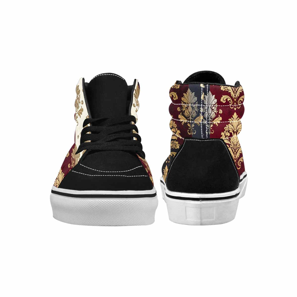 WOMEN'S Damask Ornamental Wallpaper High Top Canvas Wallpaper Art Sneakers