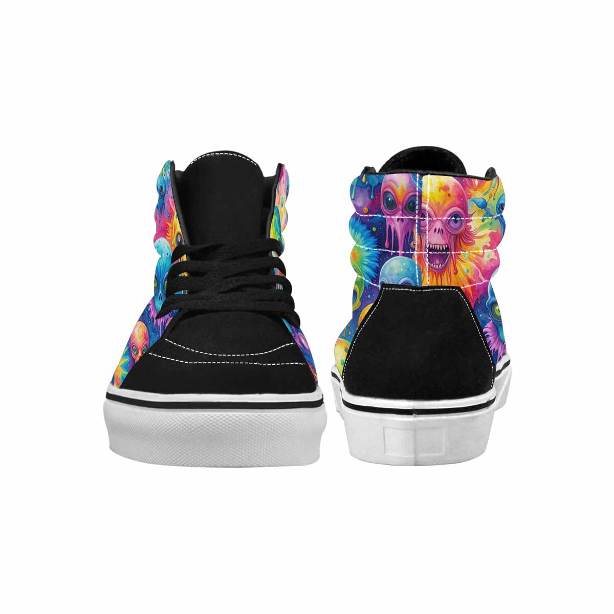 MEN'S Aliens  Tie Dye High Top Canvas Surreal Custom Shoes